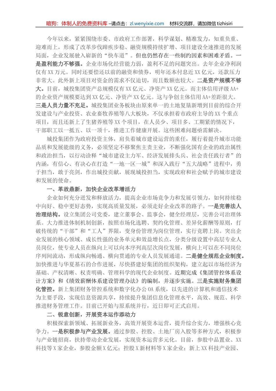 城投集团工作总结_第1页