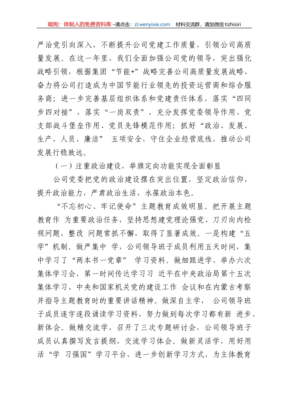 集团公司2020年度党的建设暨全面从严治党大会工作报告_第2页