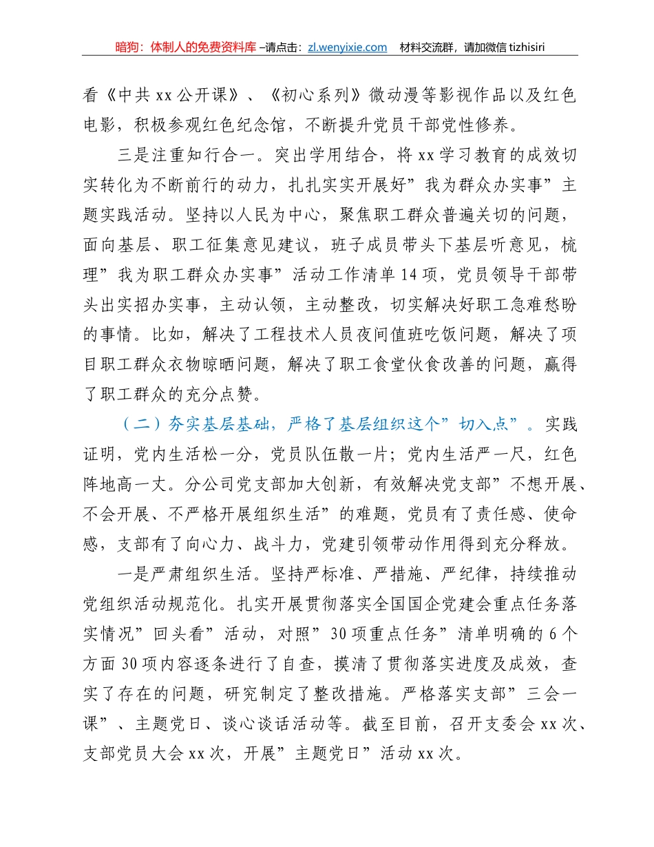 某国企分公司2021年党支部工作总结及2022年工作打算_第2页