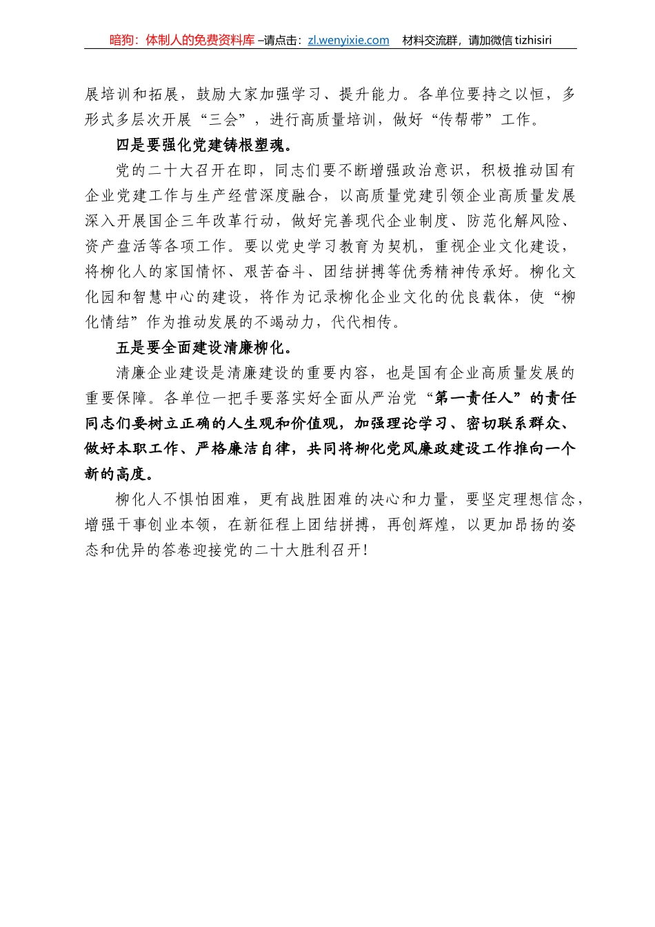 柳化控股公司董事长袁志刚：在国庆沙龙晚会上的讲话_第3页
