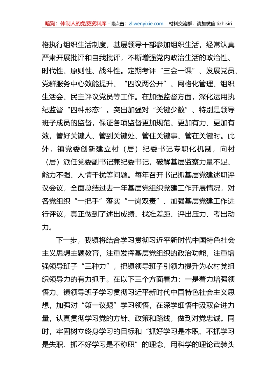 镇党委书记抓基层党建工作经验交流发言 (1)_第3页
