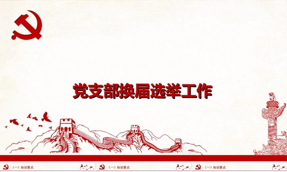 【PPT】党支部换届选举工作培训课件