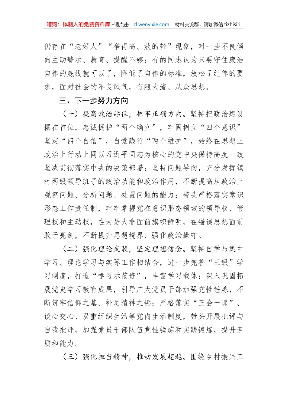 镇村两级领导班子运行情况分析研判报告_第3页