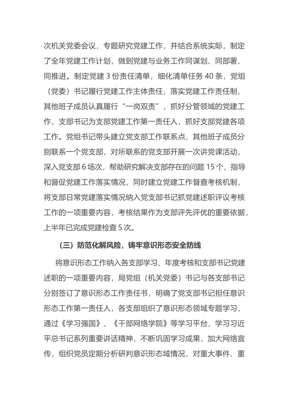 2023年市局上半年党建工作总结以及下半年工作计划_第3页