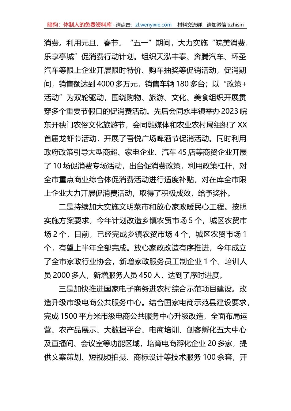 市商务局2023年上半年亮点工作总结和下半年重点工作安排（计划）_第2页