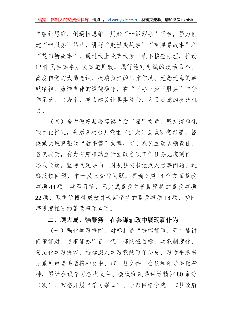 2023年对某县政府办公室上半年工作总结_第3页