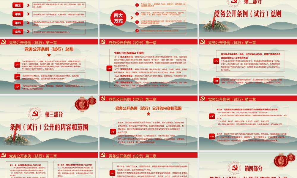 中国共产党党务公开条例（试行）党课PPT