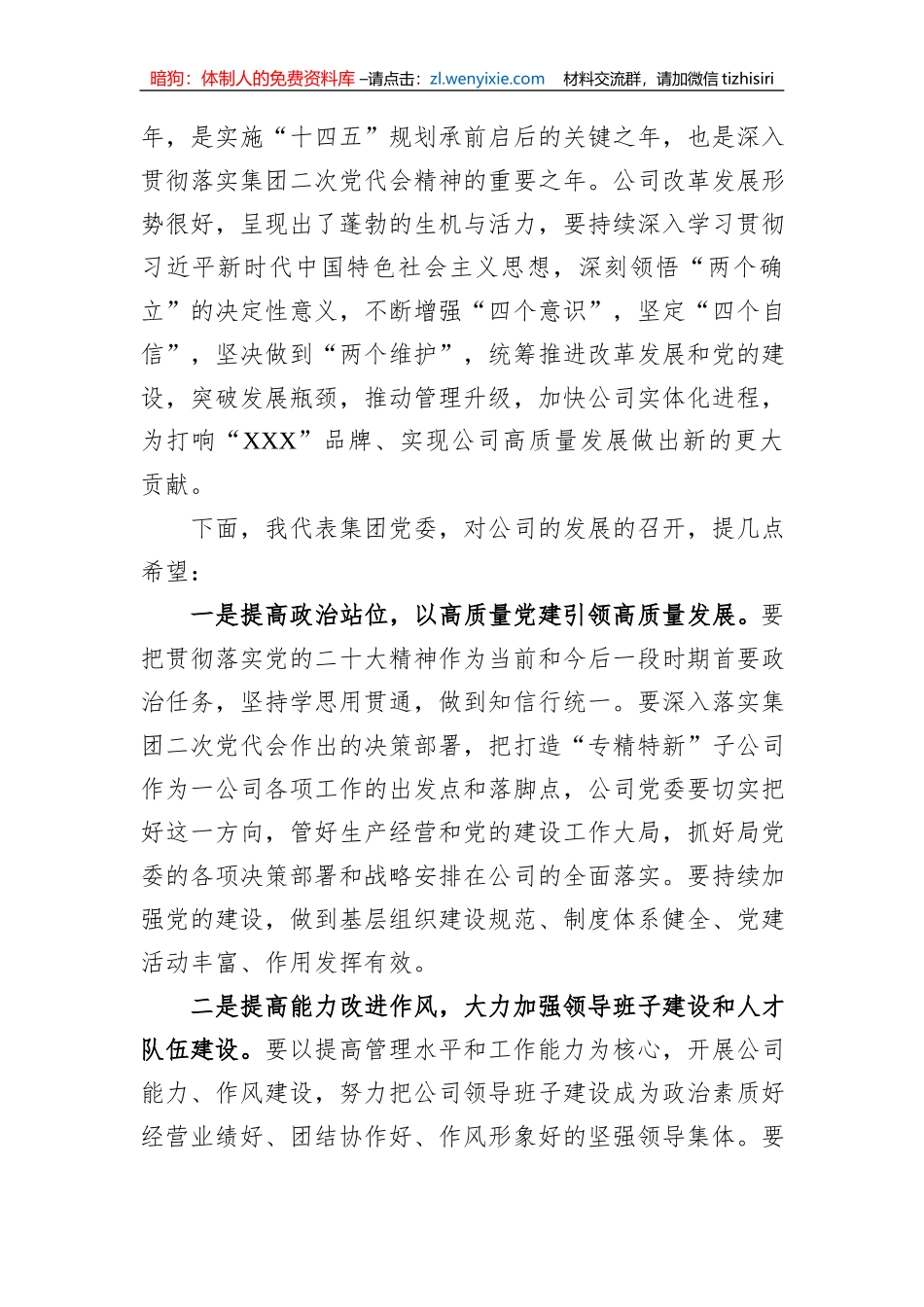 在下属公司党员大会上的讲话_第3页