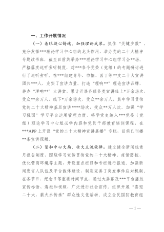 关于2022年宣传工作情况的报告