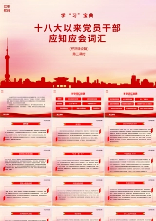 党课PPT：党的十八大以来党员干部应知应会词汇（经济建设篇）