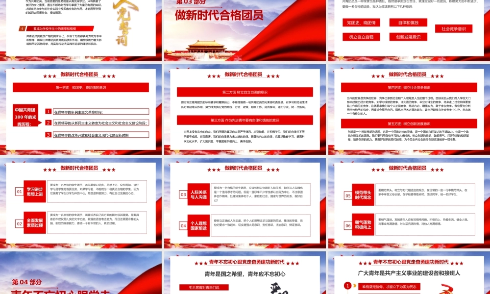 做新时代合格团员PPT