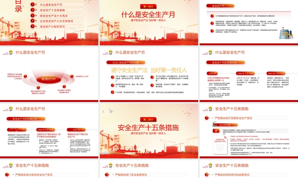 遵守安全生产法当好第一责任人安全生产月PPT