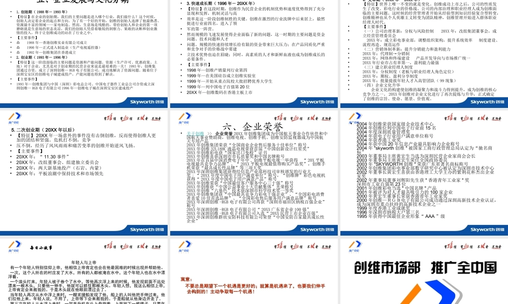 【数码行业】创维企业文化(兼导速成版)