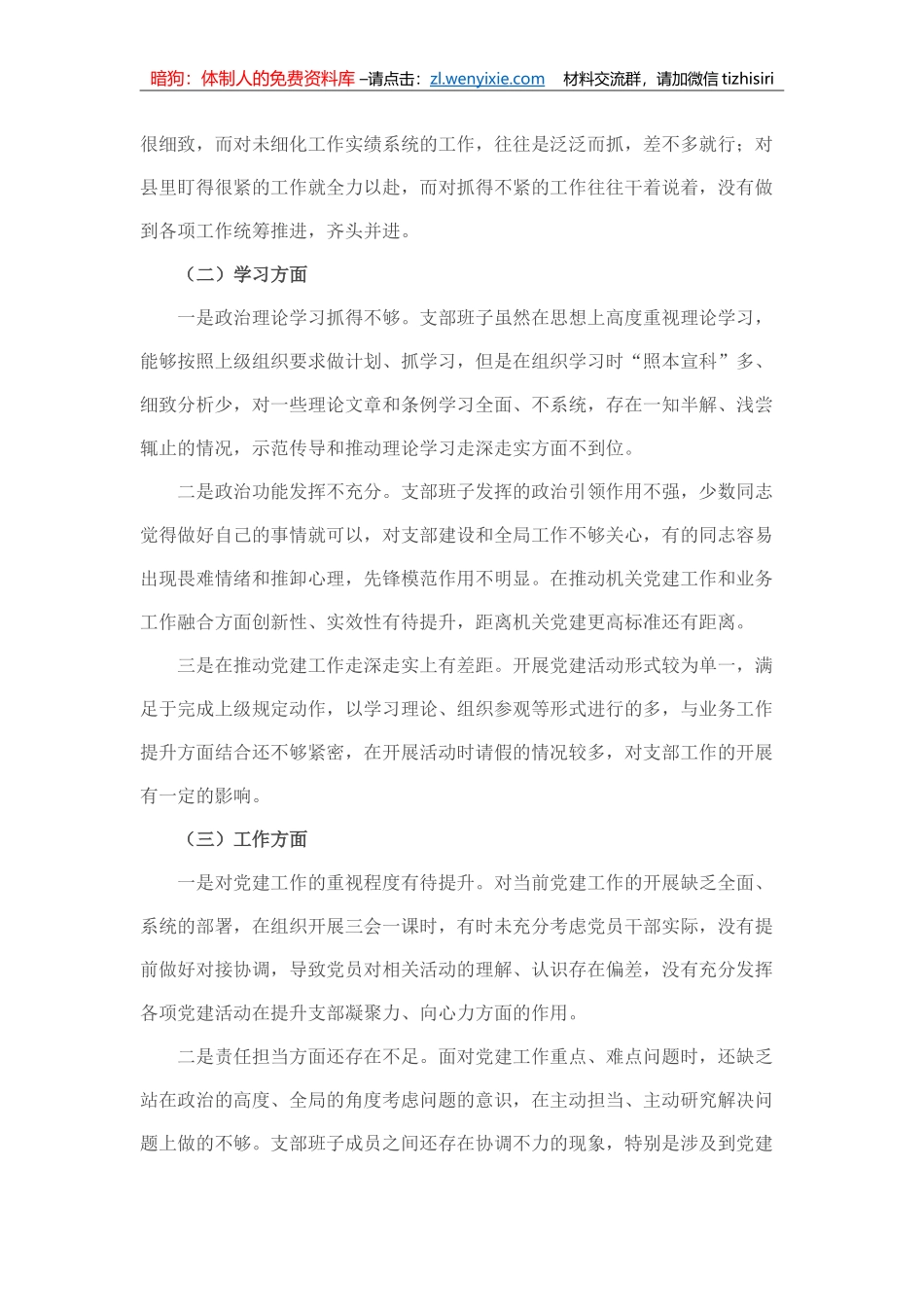 20220802：党支部班子“迎盛会、铸忠诚、强担当、创业绩”主题教育专题组织生活会对照检查材料_第2页