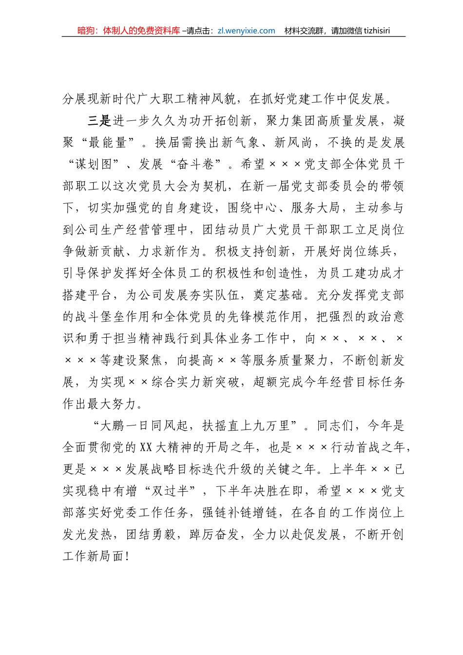 在党支部换届选举大会上的上级领导讲话_第3页