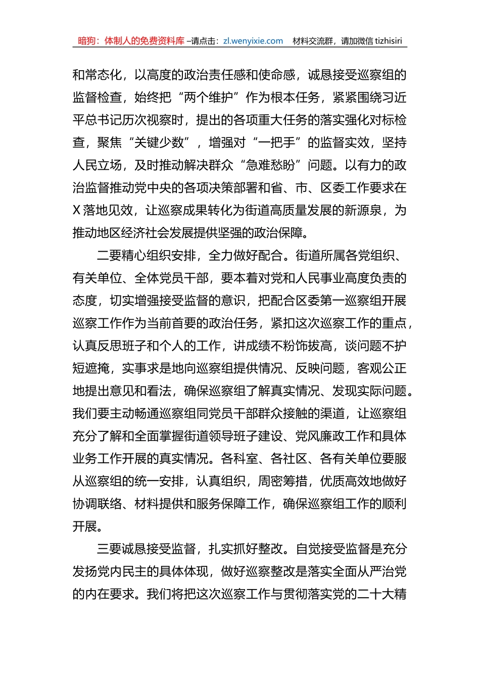 在巡察工作动员会上表态发言_第2页