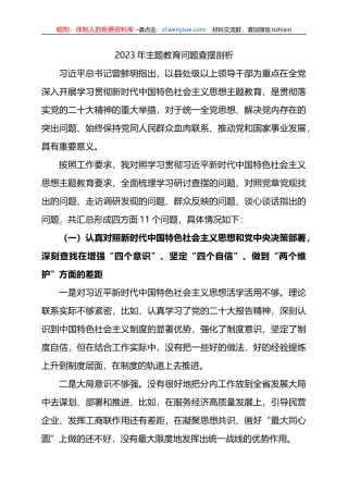 2023年XX教育问题查摆剖析