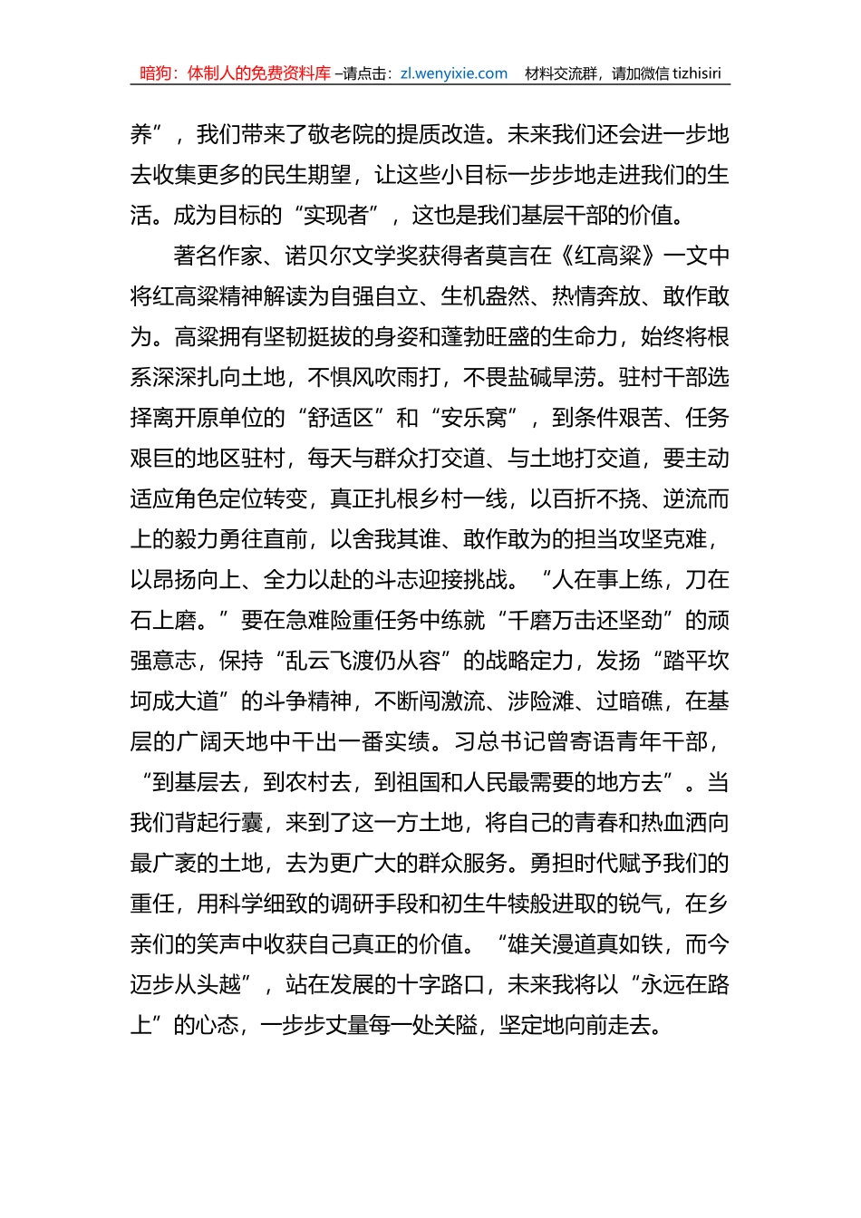 发言提纲：基层选调生的一年“过关记录”_第3页