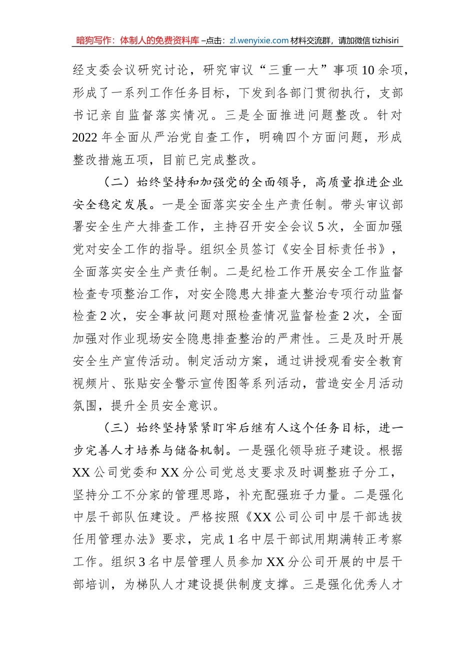 2023年落实全面从严治党责任自查报告_第2页
