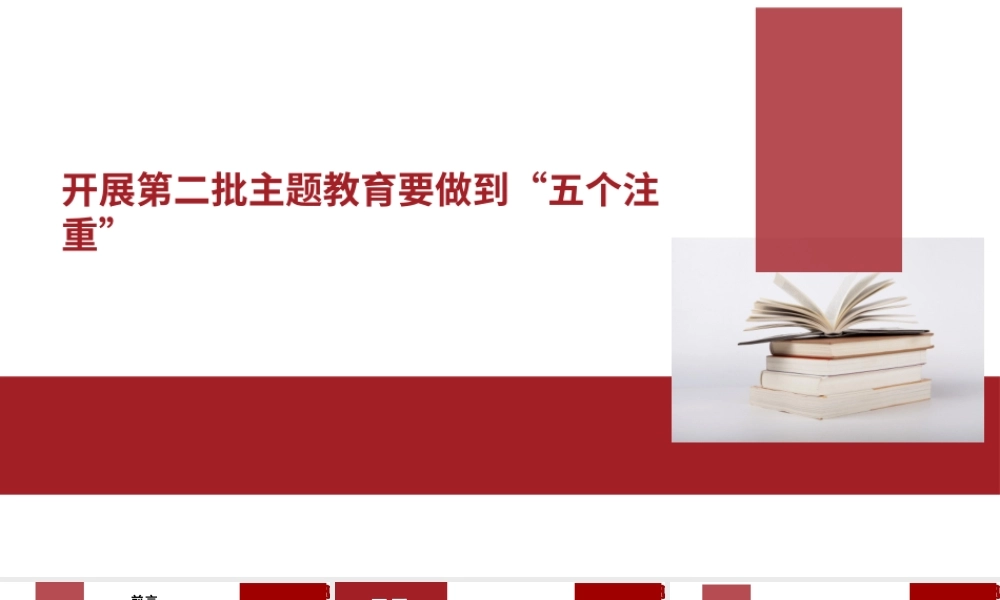 开展第二批主题教育要做到“五个注重”（PPT）