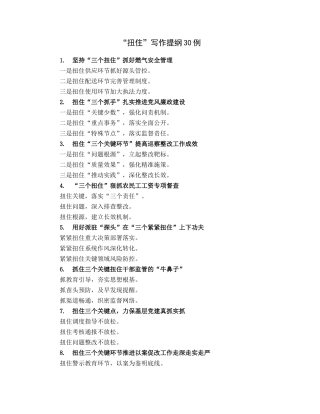 “扭住”写作提纲30例