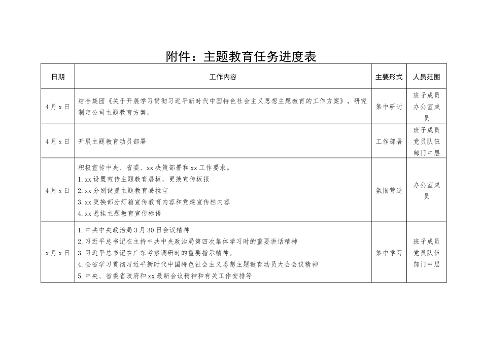 2023年度主题教育学习计划（含表格）_第3页
