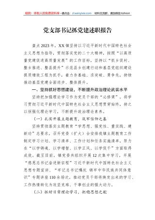 党支部书记抓党建述职报告1