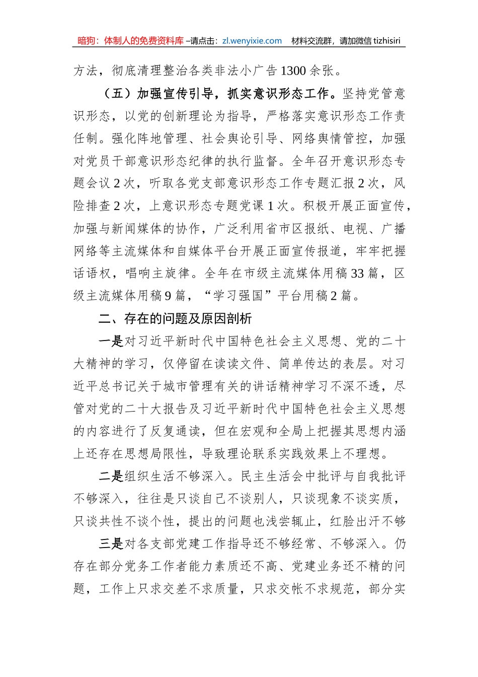 区综合执法局党总支书记抓基层党建述职报告_第3页