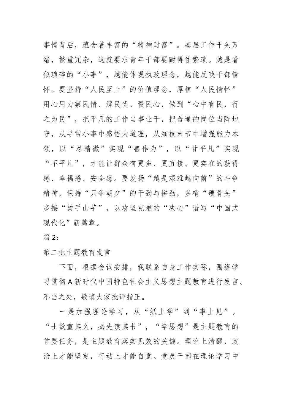 （2篇）有关第二批主题教育发言_第3页