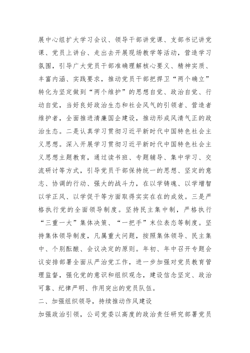 XX公司2023年落实主体责任工作总结_第2页