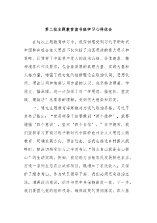 第二批主题教育读书班学习心得体会 (2)