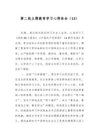 第二批主题教育学习心得体会（13）