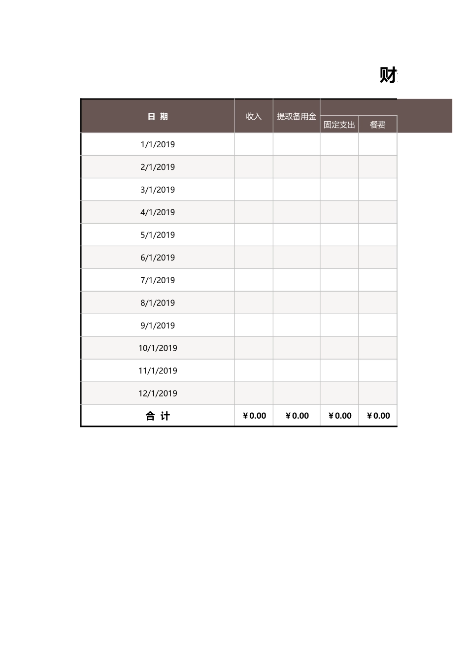 财务支出表-自动计算_第1页
