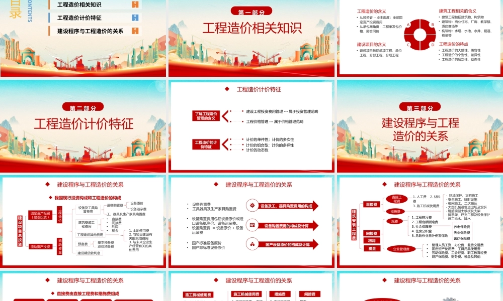 2023工程造价管理PPT简约插画风建筑工程造价管理培训课件模板下载PPT
