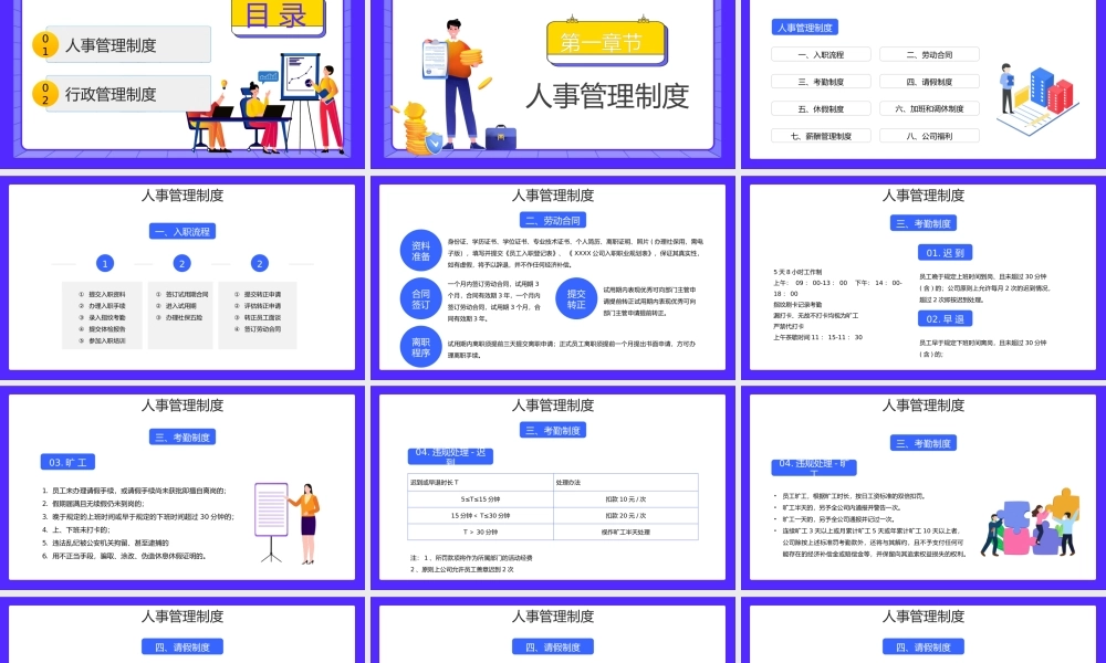 2023新员工入职培训PPT卡通风企业新员工公司制度行为规范培训课件模板PPT
