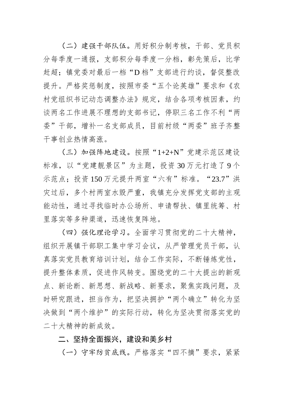 镇2023年度领导班子总结报告_第2页