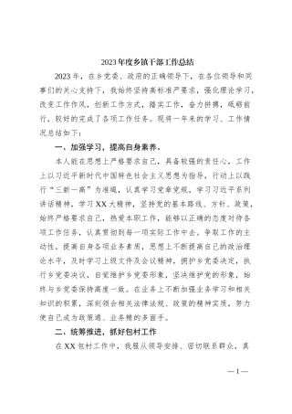 2023年度乡镇干部工作总结