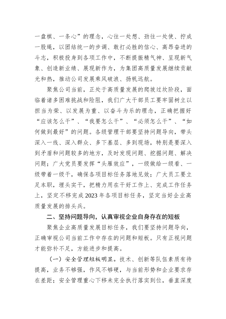 2023年度公司务虚会发言材料_第2页