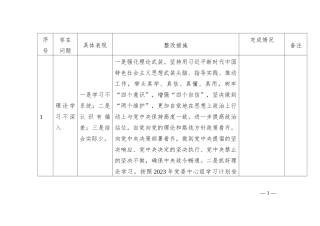 第二批主题教育清单及整改措施情况台账表格（查摆、六个方面存在问题及整改措施）