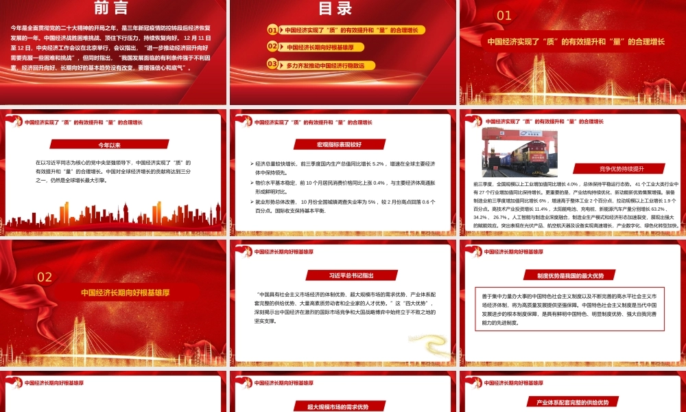 深入学习贯彻经济工作会议精神心得体会模板（ppt）