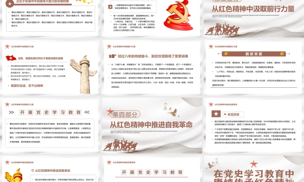 在党史学习教育中赓续传承红色精神PPT（20240122）