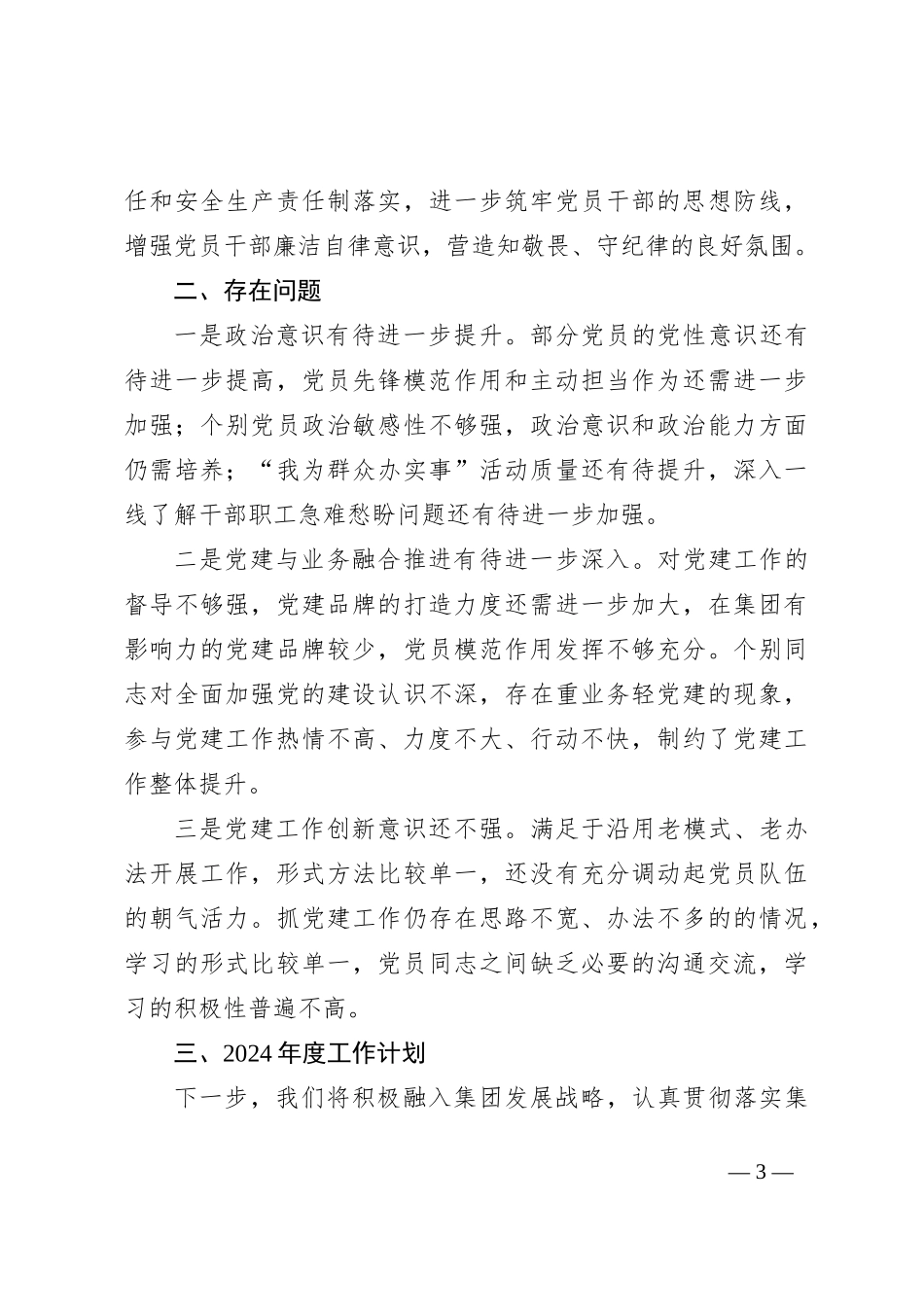 两新党支部2023年度工作总结暨党建述职_第3页