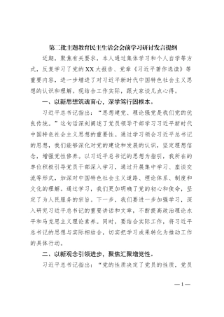 第二批主题教育民主生活会会前学习研讨发言提纲 (4)