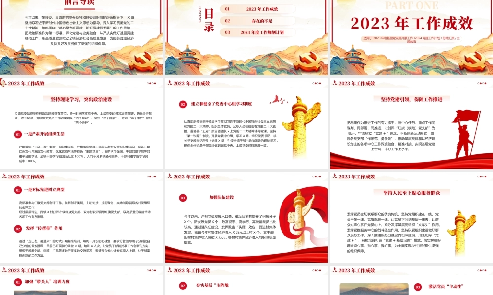 基层党支部党委2024党建工作总结PPT（20240126）
