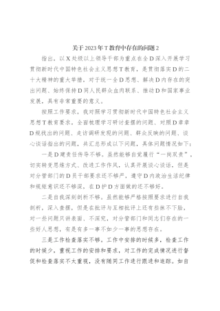 关于2023年主题教育中存在的问题2