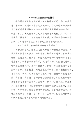 2023年的主题教育心得体会