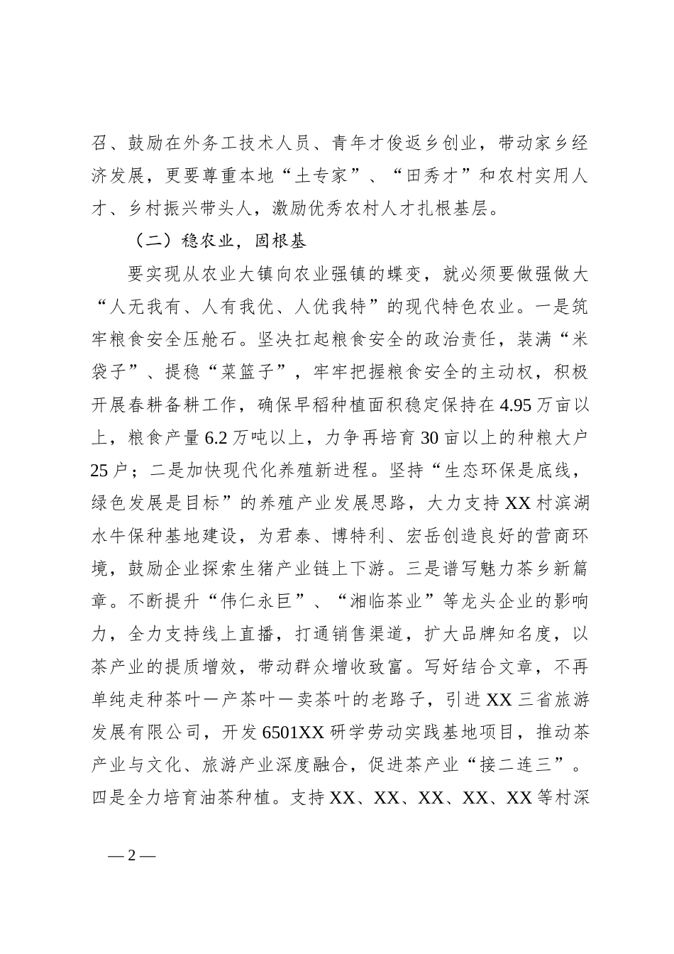 2023年书记在XX镇镇村负责干部大会上的讲话_第2页