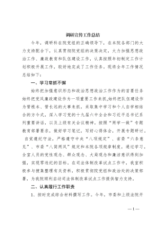 调研宣传工作总结