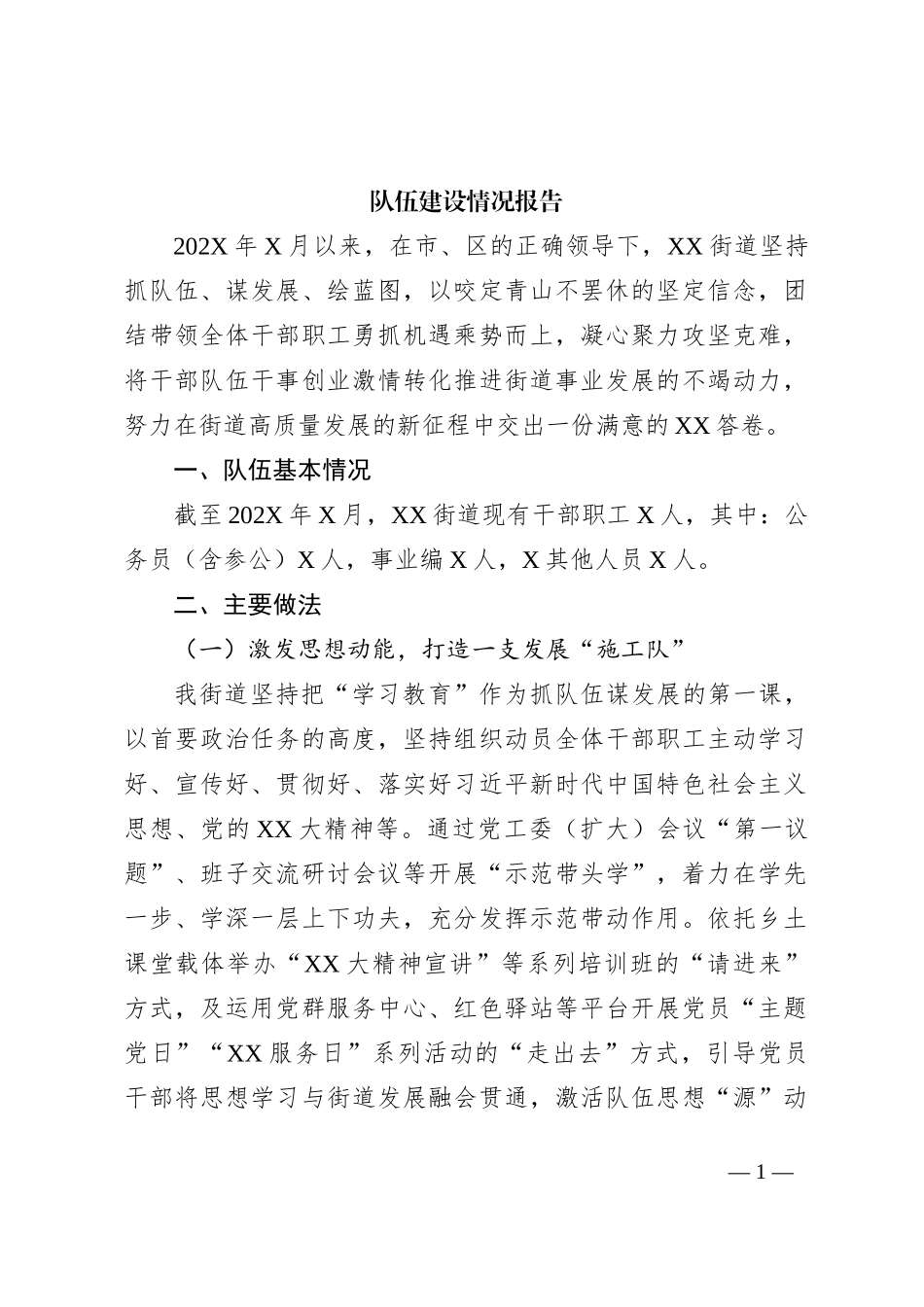 队伍建设情况报告_第1页