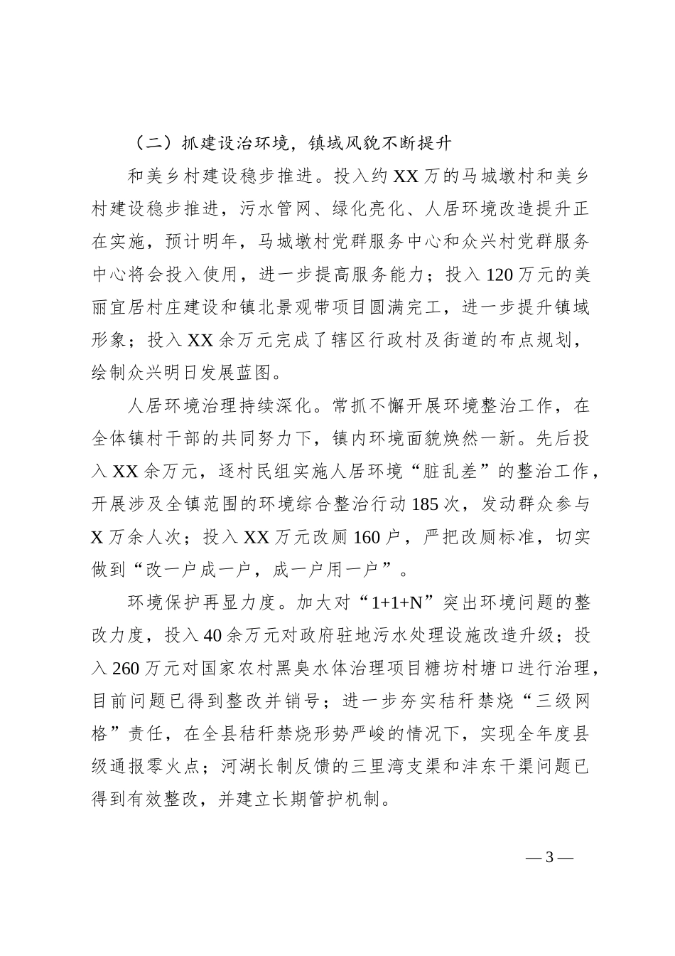 XX县XX镇2023年度工作总结_第3页